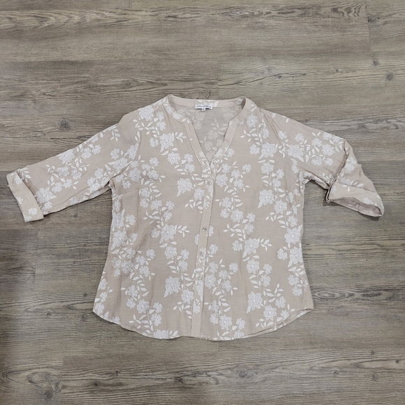 Sara Michelle Floral Print Button Down Blouse Size 2X - Picture 1 of 9